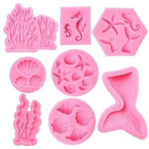 8 Fondant Cake Decoration Molds.